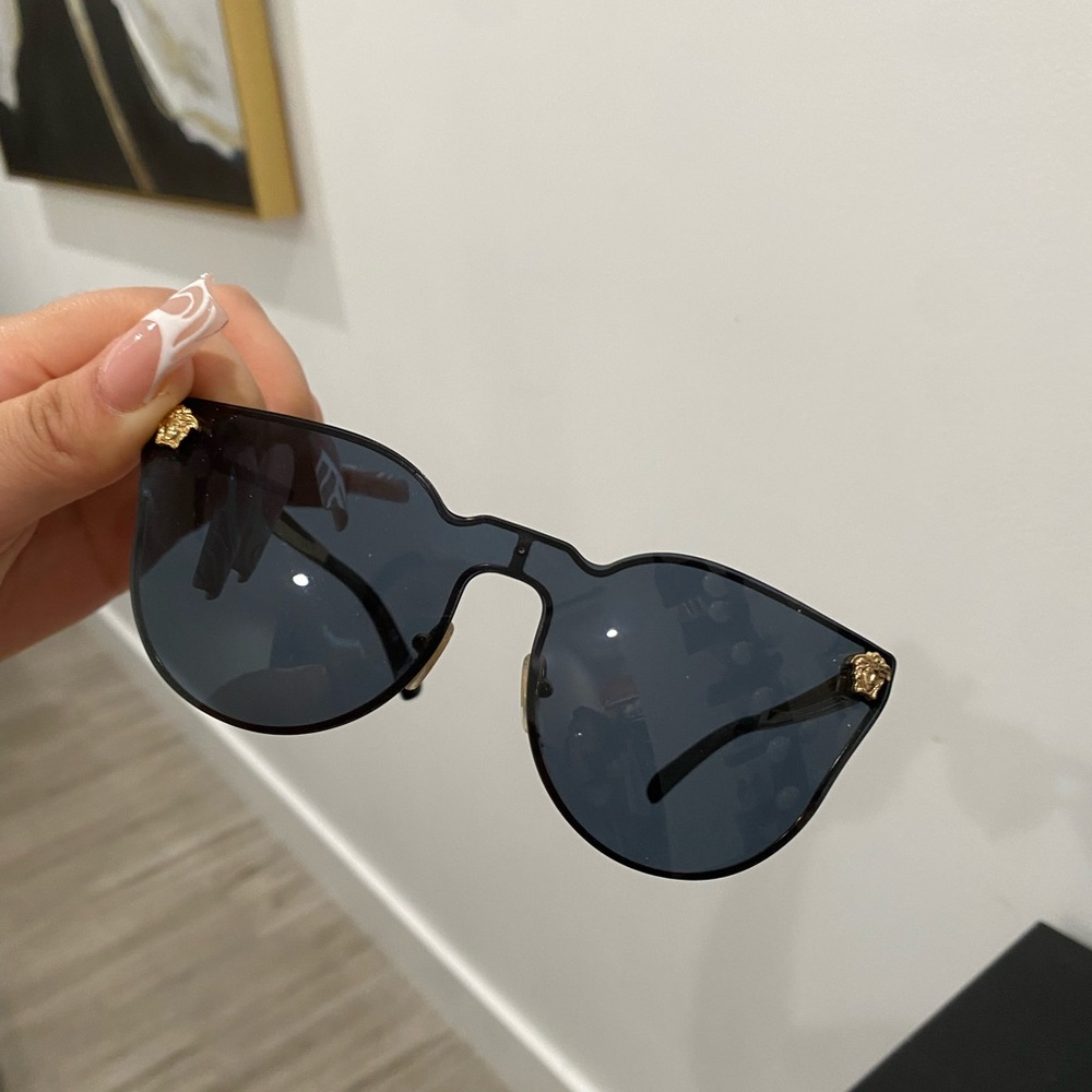 Versace black and gold sun glasses